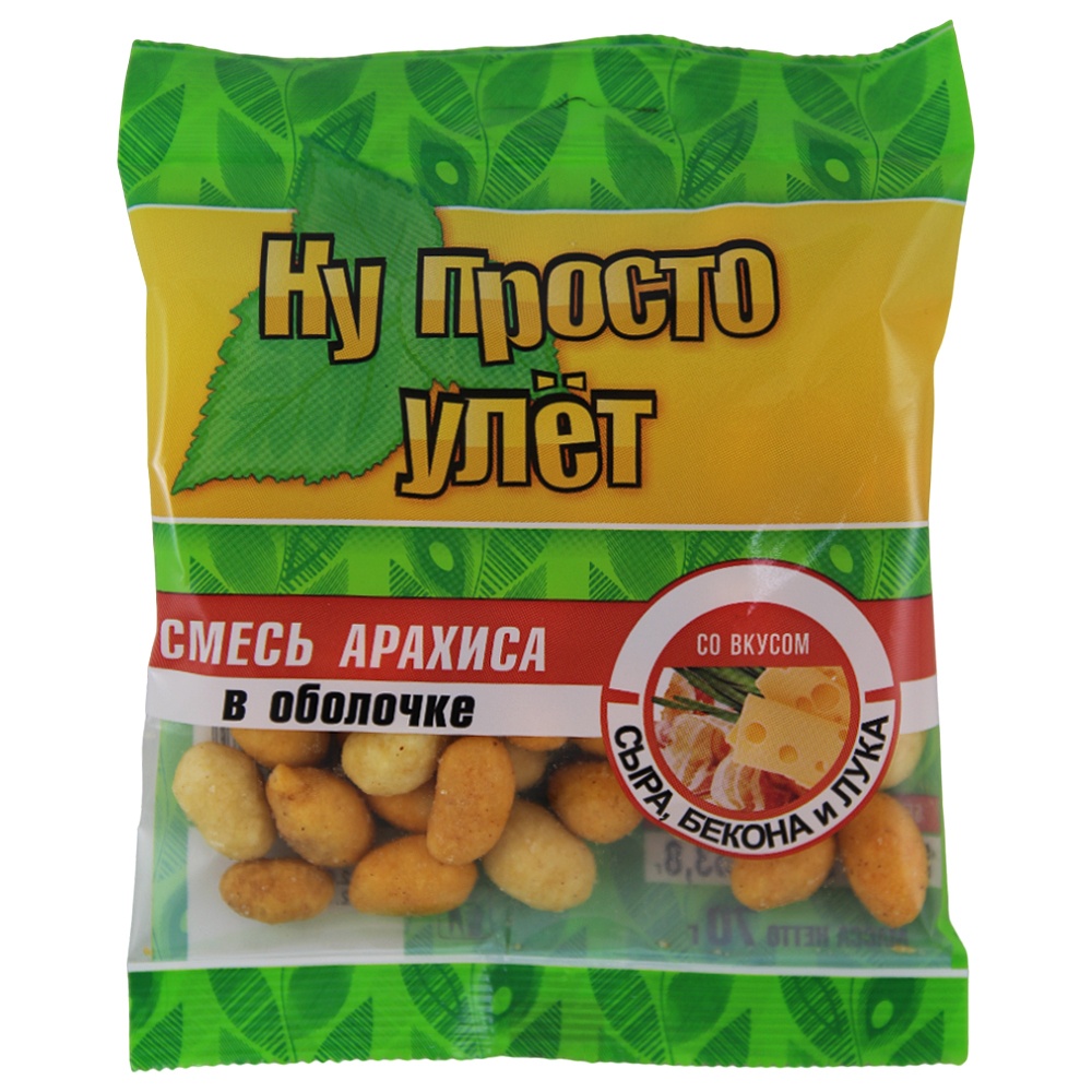 Фото: Смесь арахиса в оболочке "Ну просто улет" со вкусом "Сыра, бекона и лука", 70г