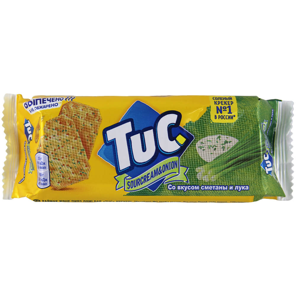 Фото: Крекер "TUC" со вкусом сметаны и лука, 100г
