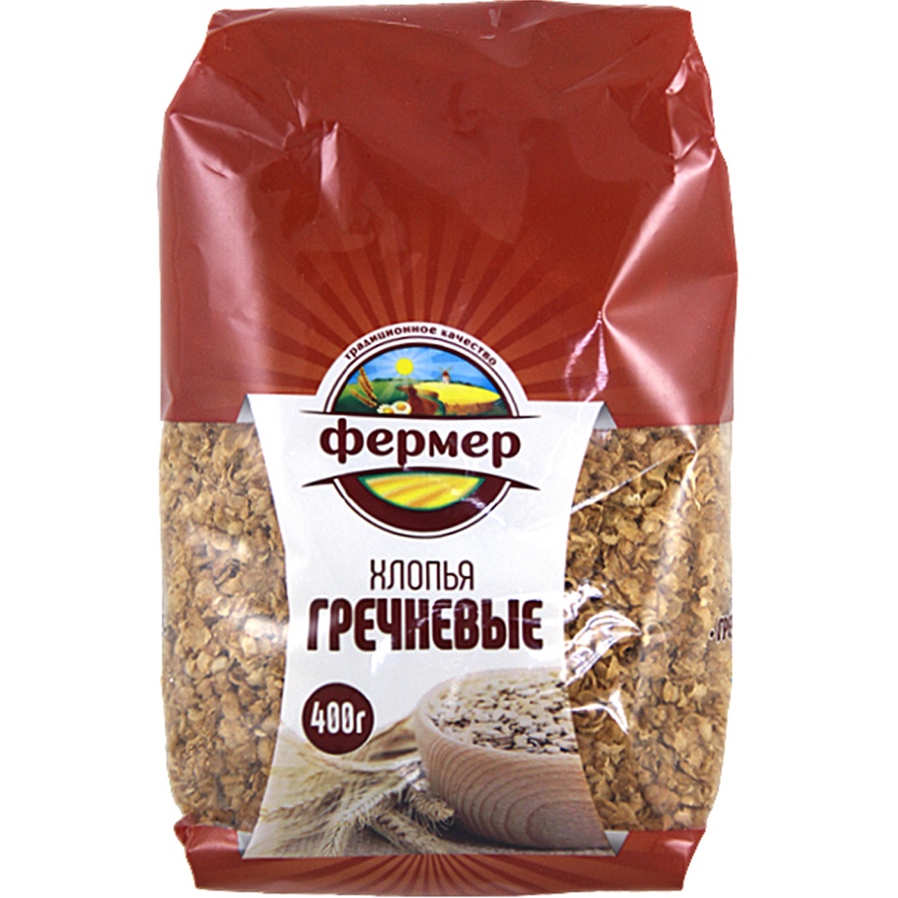 Фото: Хлопья "Фермер" гречневые, 400г