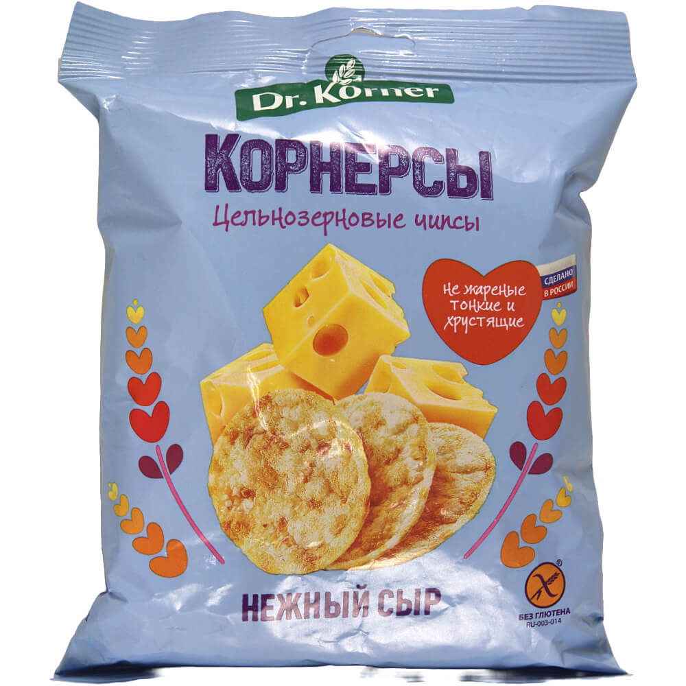 Фото: Чипсы "Dr.Korner" кукурузно-рисовые с сыром, 50г