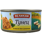 Тунец тихоокеанский "Пеликан" измельченный в масле для салатов, 185г