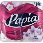 Туалетная бумага "Papia" белая с ароматом балийский цветок трехслойная, 4шт