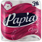 Туалетная бумага "Papia" белая трехслойная, 4шт